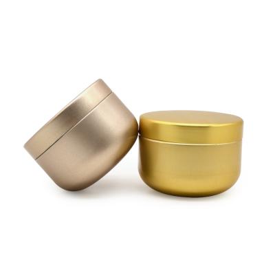 China Wholesale Good Quality 200ml/6.7OZ Cake Candle Tin Box Multicolor Gold Candle Container With Lid,Aluminum Candle Jar for sale