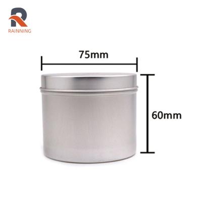 China Cosmetic 200ml Cosmetic Aluminum Jar With Silver Lid Small Round Shape Cosmetic Packaging Tins for sale