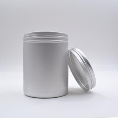 China 180g/6oz Cosmetic Coffee Tin Metal Can Jar Candy Custom Airtight Storage Silver Black Tea Canister for sale