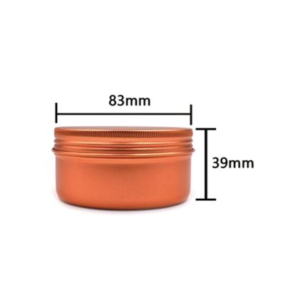 China Copper Color 150ml Cosmetic Custom Aluminum Jar Cosmetic Container For Hair Wax / Candle Tin Container for sale