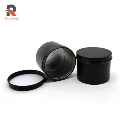 China Cosmetic In Stock 120ml White Black Silver Color Candle Tin Can With Lid Aluminum Cosmetic Jar for sale