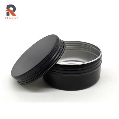 China 80ml Black Cosmetic Aluminum Tin Cans, Metal Candle Tin Container With Factory Price for sale