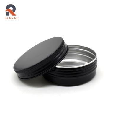 China Common Black Color 60g Candle Aluminum Tin Canned Food Metal Containers With Lids for sale