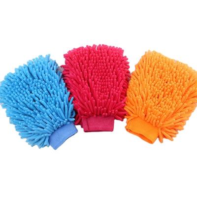 China Car Wash Cleaning Hot Selling Double Sided Car Wash Glove Microfiber Car Window Wash Kitchen Dust Cleaning Glove for sale