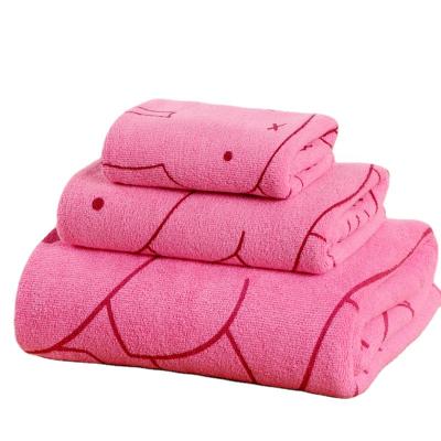 China Microfiber Bath Towel Soft Comfortable Highly Absorbent Kid Safe Printing Skin-Friendly Bath Towel Set for sale