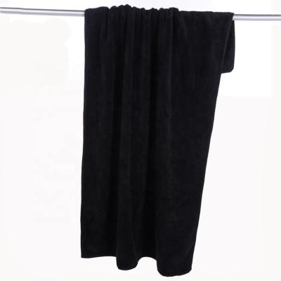 China Wholesale QUICK DRY 16x27 Inches 100% Black Soft Absorbent Quick Dry Microfiber Gym Salon Spa Hand Towel for sale