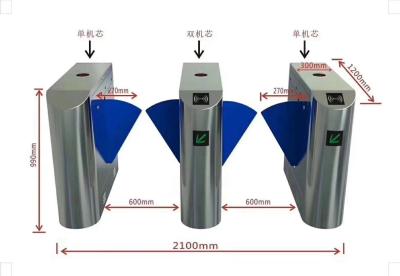 China Stainless Steel ESD Turnstile Economic Flap Gate With Tester ID Reader Components for sale