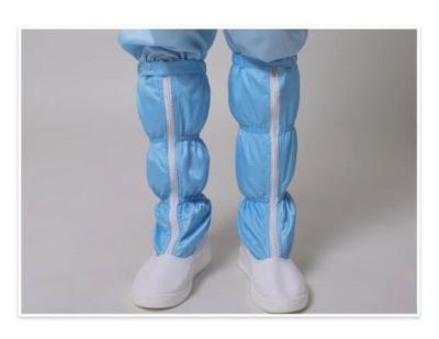 China PU Buckle Leather Anti Static Shoes Blue Color PVC Cleanroom Boots for sale