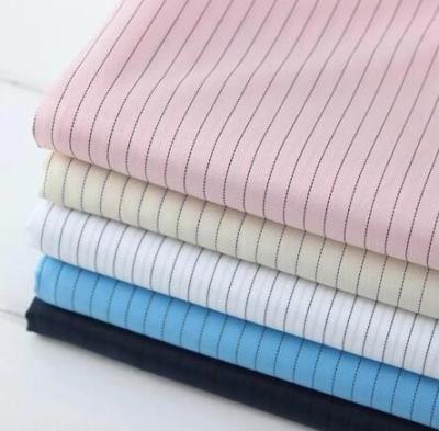 China Functional ESD Fabric Dust Proof 99% Plyester 1% Conductive Fabric Stripe 5mm for sale