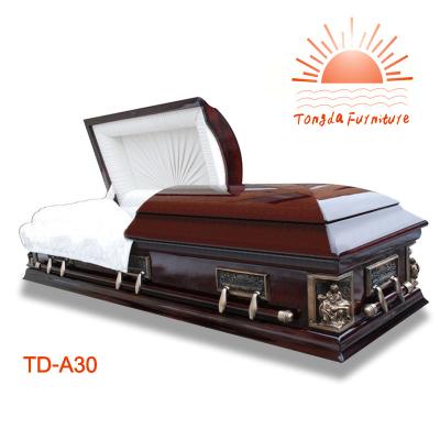 China American Style TD--Funeral Equipment A30 Wooden Caskets With Last Supper Accessories for sale