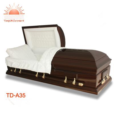 China American Style TD--Wholesale Selected Wooden A35 Casket For Funeral Use for sale