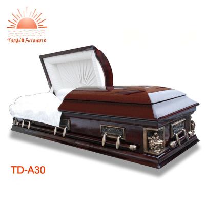 China American Style TD--A30 Cherry Solid Wood Half Couch Casket For Ashes for sale