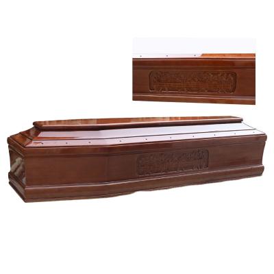 China European style TD--E18 customized solid paulownia european wood casket with handles for funeral use for sale