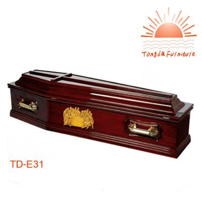 China European Style TD--E31 Funeral Casket Solid Oak Wood Casket On Ash High Quality Hot Sale for sale