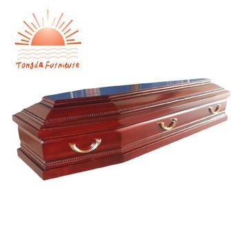 China European Style TD--Wholesale E02 Quality European Style Cheap Solid Paulownia Wooden Casket For Burial for sale