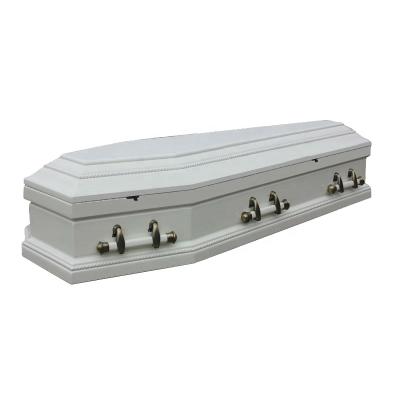 China TD-E01 European Style White Color European Style Wooden Coffin for sale