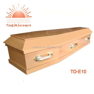 China European Style TD-E10 Low Cost Oak Color MDF Veneer Casket From China Manufacturers for sale