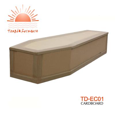 China TD-EC01 European style natural cardboard casket with affordable price on sale for sale