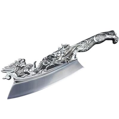 China 2023 Butchers Yuan Silver Dragon Thickened Stainless Steel Bone Cutting 14