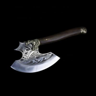 China Durable Handle Powerful Bone Cutting Butcher Outdoor Hand Forged Ax Knife for sale