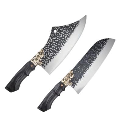 China 2023 China Longquan Sustainable Factory Customized Kitchen Combination 2 Pieces Set All Steel Chef Knife for sale