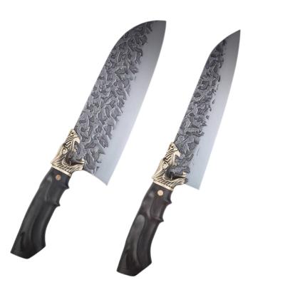 China Viable China Longquan Customized Kitchen Combination 2 Piece All Steel Chef Knife Set Forging Viable Raw Fish Knife for sale