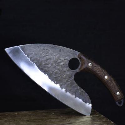 China Sustainable High Quality Custom Wood Craft Knives Handmade Forged Kitchen Cutting Knife for sale