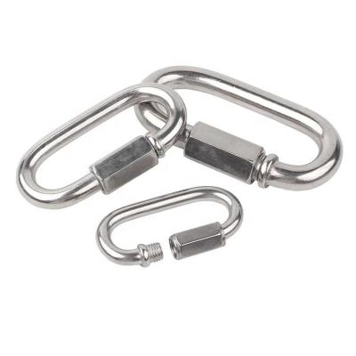 China Corrosion resistance Hot Sale 8mm Stainless Steel 316 Dog Leash Maillon Lock Carabiner Quick Link Hook for sale