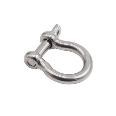 China Heavy Industry Factory Hot Sale European Type 304/316 Stainless Steel Bow Shackle with Screw Pin for sale