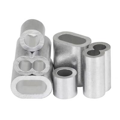 China Stainless Steel Wire Rope Fittings Wholesale Aluminum Crimping Sleeves Silver Tone Cable Ferrule Aluminum Loop Sleeve for sale