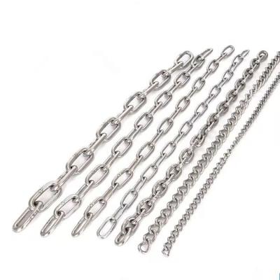 China Tyre Protection Chain wholesale on stock customized Stainless Steel Long Round Link Chain DIN763 for sale