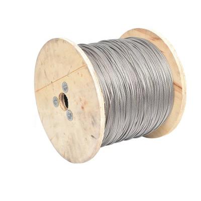 China Construction 7x19 0.8mm stainless 316 steel wire rope for sale