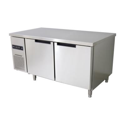 China Single-temperature worth buying good reputation stainless steel workbench double door bar refrigerator for sale