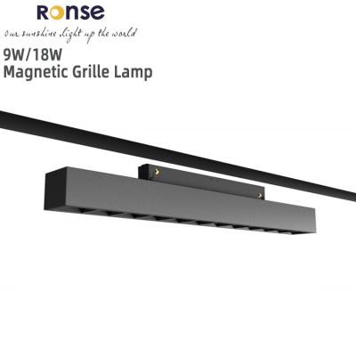 China RONSE Modern Best Price Magnetic Grill Light Recessed Mounted Metal Magnetic Contact Rail System Electromagnetic Magnetic Grill Light for sale