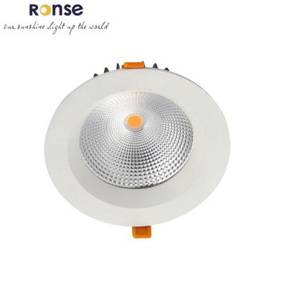 China High Efficient& RONSE Energy Saving Recessed Architectural Flat Led Adjustable White Led Pin Light Cob Downlight Spot Light 20w 30w 40w 60w for sale