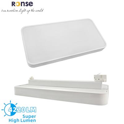 China RONSE Modern High Flux 3 Circuit Linear Track Light 50W SMD LED Panel Track Light For Supermarket Shopping Malls Office Room Lighting for sale