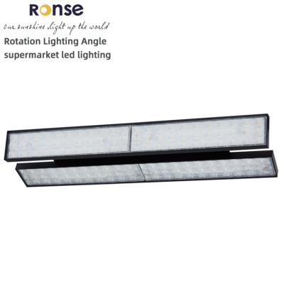 China RONSE Supermarket Lighting Angle Adjustable 50w Modern Linear Rotation Led Supermarket Flat Panel Lighting Led for sale