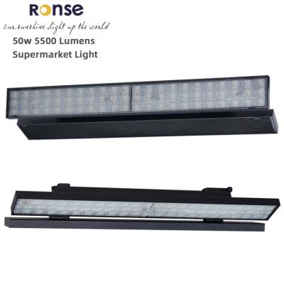 China RONSE modern supermarket led lighting shelf display track rail led light 50w 5500 lumens supermarket light for sale