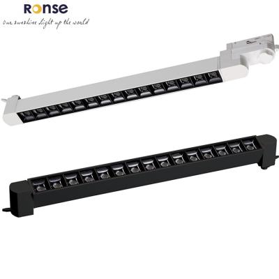 China RONSE Modern Led Linear Track Light 2 3 4 Wire Rail Dot Grille Track Light Linear No Blink Office Store Led Linear Track Light for sale