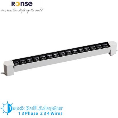 China RONSE Industrial China Led Supplier Light Type Linear Track Lights 30W Led Shop Lights 4 Wire Adapter White Aluminum Linear Spotlight for sale