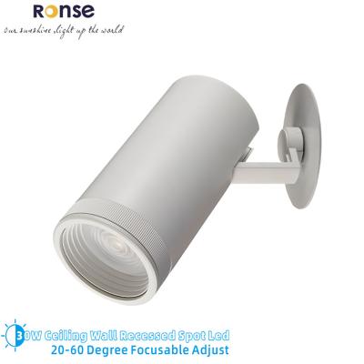 China RONSE Moving Head Focusable Led Downlight Recessed Led Ceiling Lamp COB Spotlight Beam Adjusts 20-60 Led Ceiling Downlight Anti-Glare Spot for sale