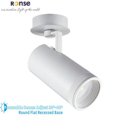 China Precision Uniformity RONSE Showcase Store Anti-Glare 20w 10w 30w 40w Ceiling Recessed Showcase Led Downlights Focusable Spotlight Beams Lights 20-60 for sale