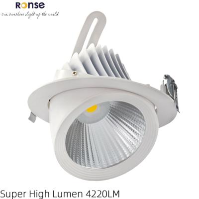 China Professional High Radiation RONSE Supplier 4220Lm 5 Years Durable Rotate 40w COB Led Spotlight 4Inch Round 360 Spotlight Adjustable Down Lamp for sale