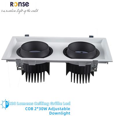 China RONSE China Factory Modern High Quality Ceiling Recessed Grill Light Driver Smart IC 5420 Lumens COB Grill Up Down Lighting for sale