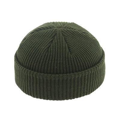 China Factory Winter Warm Custom Made Small Quantity Label Sporty Men's Single Acrylic Short Beanie Knitted Fisherman Beanie Hat Custom OEM ODM for sale