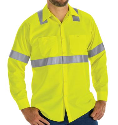 China Yellow Anti-Wrinkle Mens Hi Visiblility Long Sleeves Color Block Ristop Work Shirt for sale