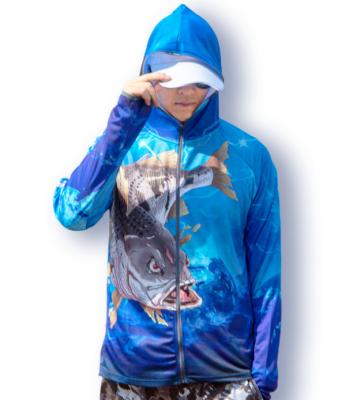 China Custom Wear SPF Anti-UV Fishing Shirt Printing Sublimation Sleeve Long Fishing Shirt Hoodies UV Protection for sale