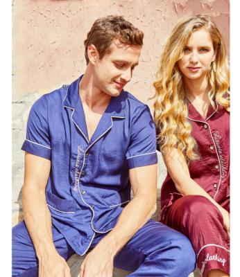 China Mens Pajama Nightgowns Homewear Satin Pajamas Breathable Luxury Custom Your Logo for sale