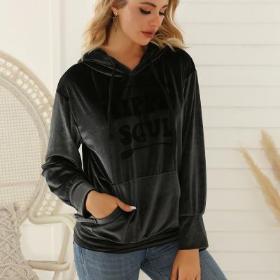 China women hooded hoodies sweatshirt anti-wrinkle pullover micro velvet for sale