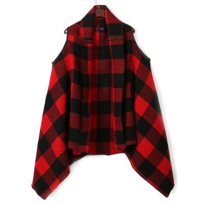 China 2021 New Fashion Sleeveless Burnous Check Breathable Hoodie for sale